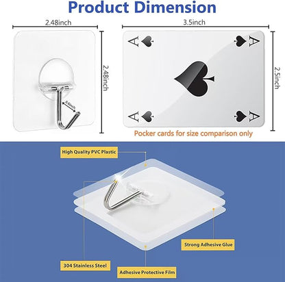 Adhesive Hooks for Hanging Heavy Duty Wall Hooks Self Adhesive Towel Coat Hooks
