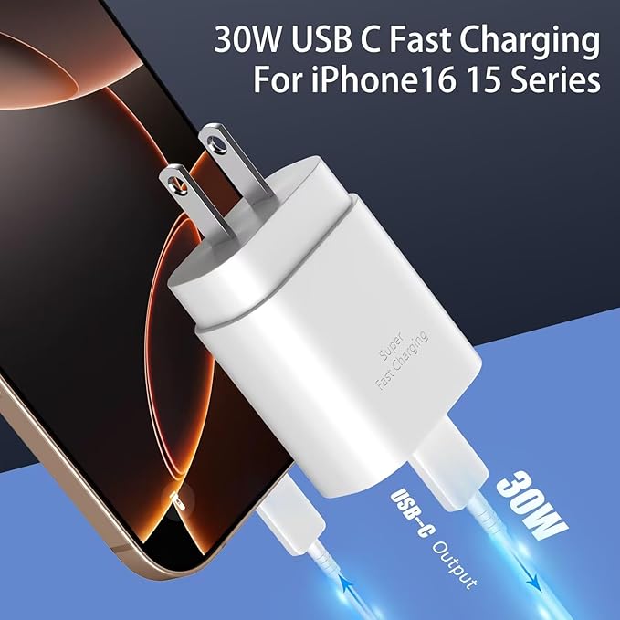 iPhone 16 15 Charger Fast Charging, 30W USB C iPhone 16 15 Pro Max Charger