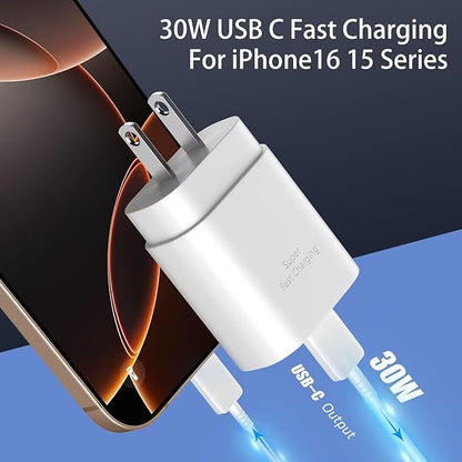 iPhone 16 15 Charger Fast Charging, 30W USB C iPhone 16 15 Pro Max Charger