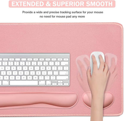 4-in-1 Large Gaming Mouse Pad, Keyboard Wrist Rest Pad & Wrist Support Mousepad