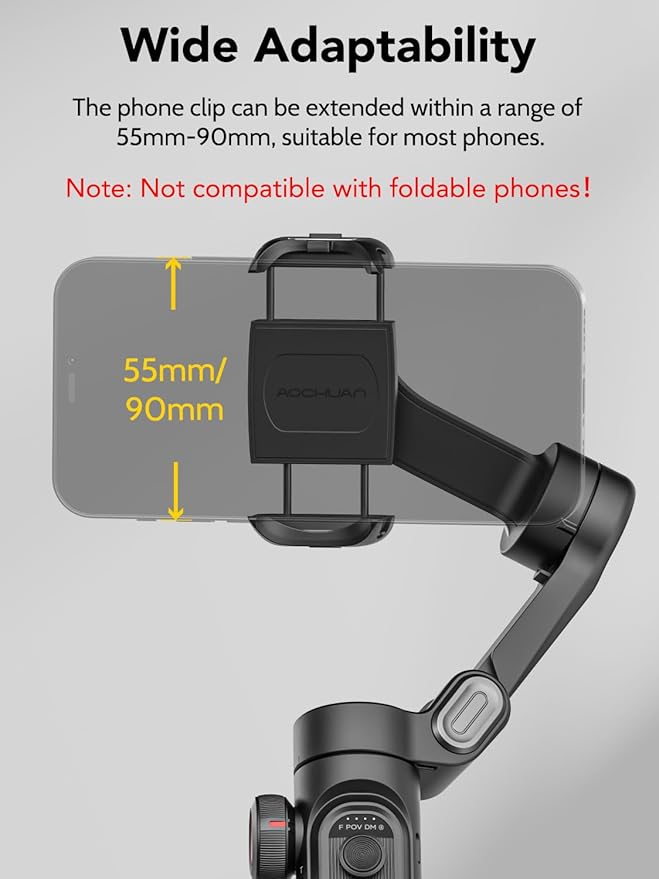 Phone Gimbal Stabilizer 3-Axis Smartphone Foldable Handheld Gimbal