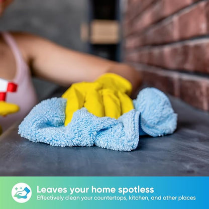 HOMEXCEL Blue Microfiber Cleaning Cloth, 12 Pack Premium Microfiber Towels