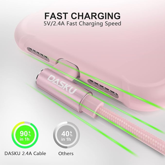 2 Pack 90 Degree iPhone Charger 10Ft Mfi Certified Lightning Cable Right Angle