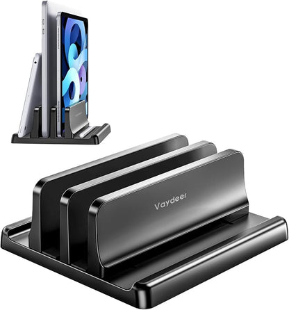 Vaydeer Vertical Laptop Stand for Desk, Dual Slots Plastic Laptop Holder
