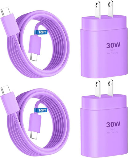Phone 16 15 Charger, 30W USB C Fast Charger Block & 10FT Long C to C Fast