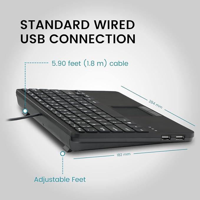 Perixx PERIBOARD-525 US, Wired Mini USB Keyboard