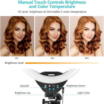 Sensyne 10'' Ring Light with 50'' Extendable Tripod Stand, LED Circle Lights