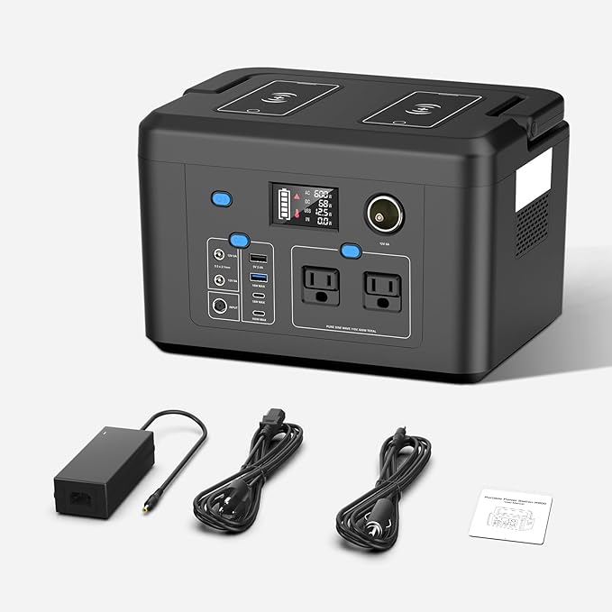 Portable Power Station 600W, Powkey 296Wh Battery Backup
