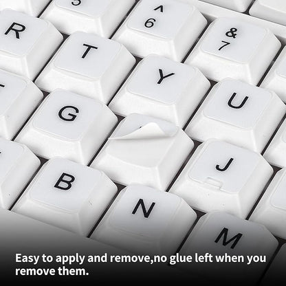 English Keyboard Stickers, Universal Keyboard Replacement Letters English White
