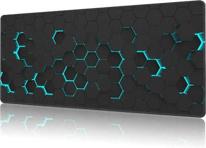 Mouse Pad Large Abstract Hexagonal Neon Non-Slip Game Desk Mat