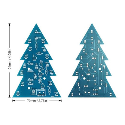 Soldering Practice Kit DIY Mini 2-Color Xmas Tree Plug-in Circuit Kit Learn