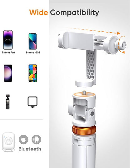 EUCOS 62" Tripod for iPhone, Sturdy Selfie Stick Tripod