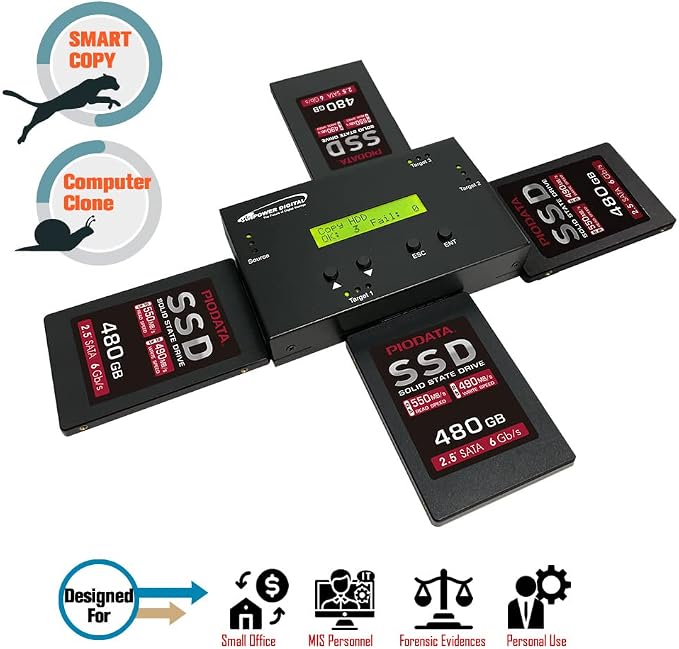 Vinpower 1 to 3 SATA 2.5" & 3.5" Hard Disk Drive/Solid State Drive Clone