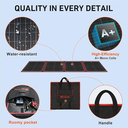 DOKIO 150W Portable Foldable Solar Panel Kit,