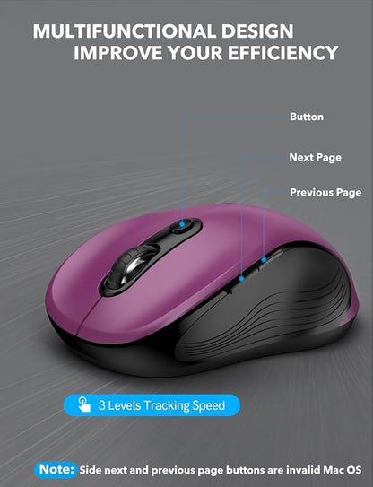 Trueque Wireless Mouse for Laptop, 2.4GHz Ergonomic Computer Mouse