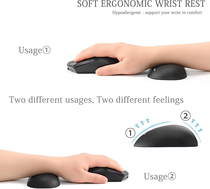 UnivoColors Design-Wave Set of Wrist Rest, Artificial Sheepskin+Memory