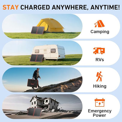 DOKIO 100W Portable Foldable Solar Panel Kit,