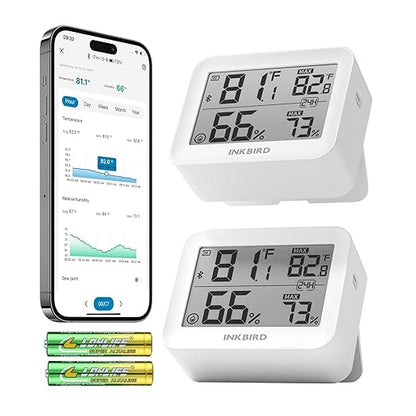 2 Pack Temperature Hygrometer Monitor, Indoor Thermometer and Humidity Sensor