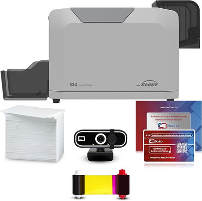 Bodno Seaory S26 Single Sided ID Card Printer & Complete Supplies Package ID