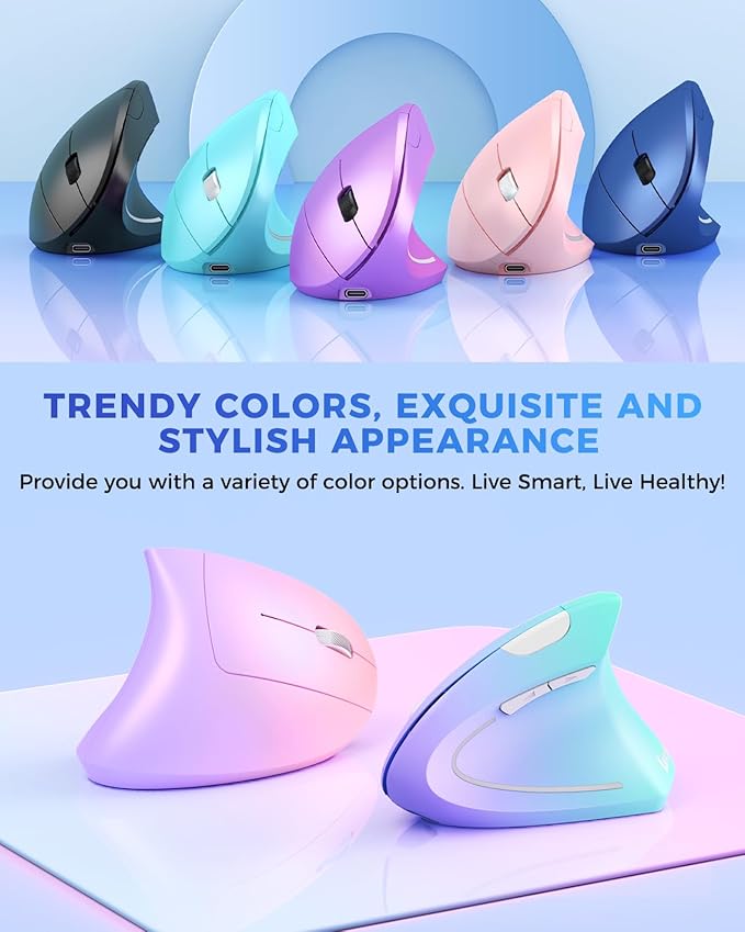 Lekvey Ergonomic Mouse, Vertical Wireless Mouse Rechargeable 2.4G USB Optical