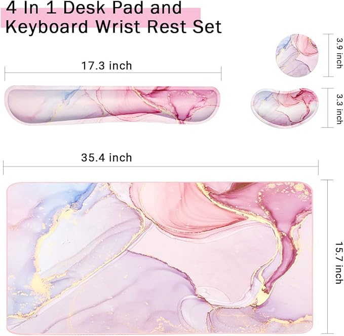 Keyboard Mouse Pad Set, Extended Mouse Pad+Keyboard Wrist Rest Support