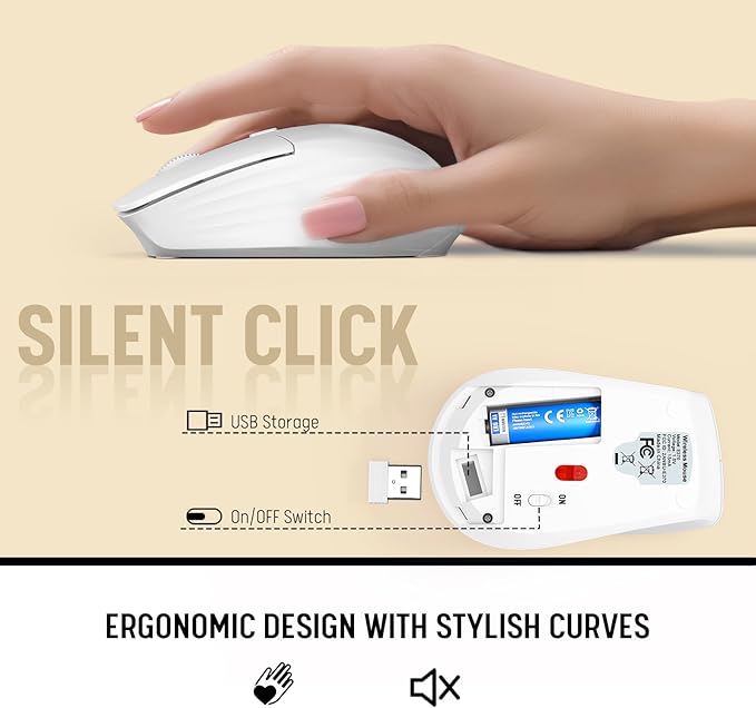 White Wireless Keyboard and Mouse Combo