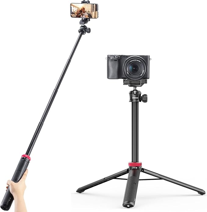 ULANZI MT-44 Extendable Phone Tripod, 360° Ball Head Camera Tripod