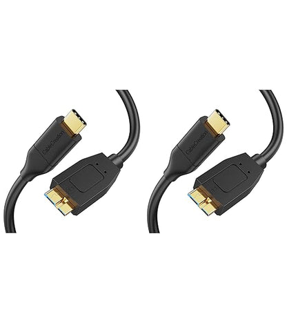 CableCreation 1FT*2 USB C to Micro B Cable, 10Gbps Speed External Hard Drive