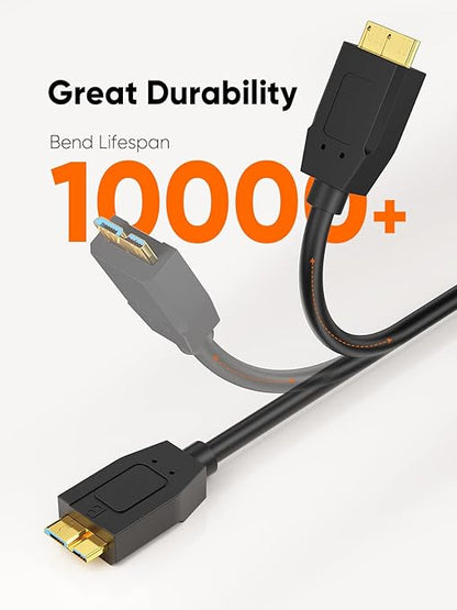 CableCreation 1FT USB C to Micro B Cable, 10Gbps Speed External Hard Drive