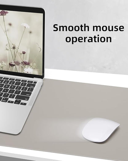 Leather Desk Pad Protector, Large Office Mat & Mouse Pad, Non-Slip Laptop Desk