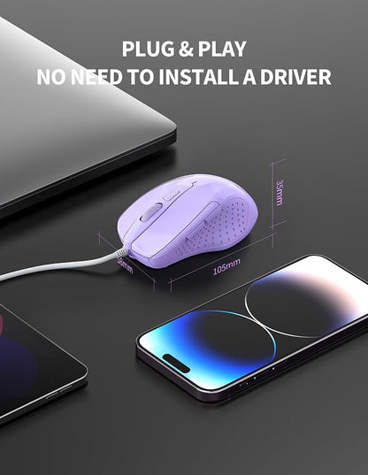 TECKNET Wired Mouse, 6-Button Corded