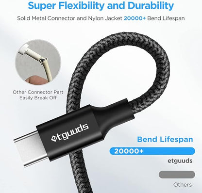 etguuds 6ft USB A to USB C Cable 3A Fast Charging,
