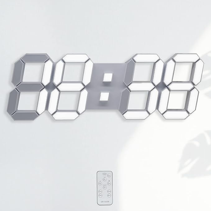 KOSUMOSU Wall Clock 15" 3D LED Digital Clock