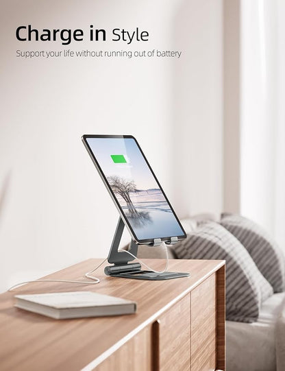 Nulaxy Aluminum Dual Foldable iPad Stand, Fully Adjustable Desktop Tablet Holder