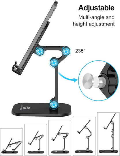 OCYCLONE Phone Stand, Adjustable Height and Angle Foldable Cell Phone Stand