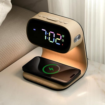 Digital Alarm Clock with Wireless Fast Charging Station 15W Touch Smart Lamp