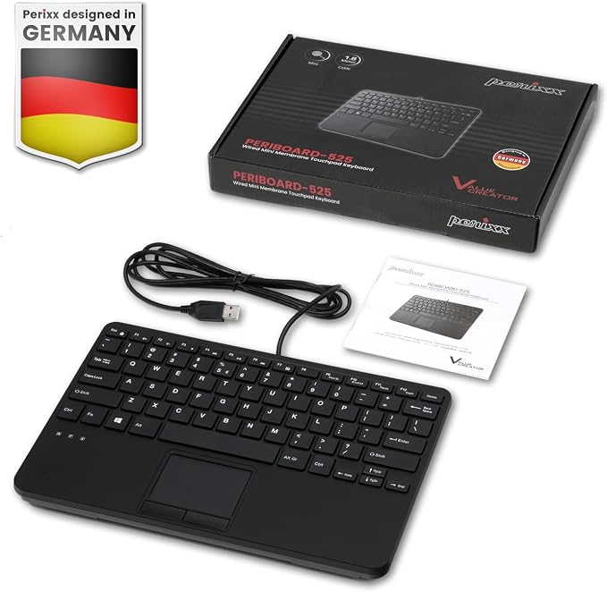 Perixx PERIBOARD-525 US, Wired Mini USB Keyboard