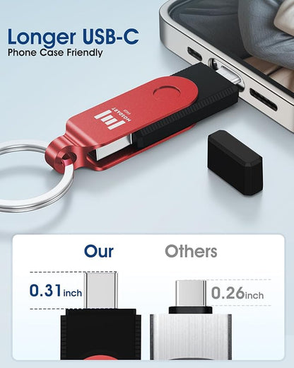 MOSDART 64GB USB3.1 Fast Speed C and A Dual Flash Drive, exFAT Memory Stick