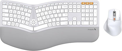 ProtoArc Ergonomic Wireless Keyboard Mouse, EKM01 Plus Full Size Ergo Bluetooth