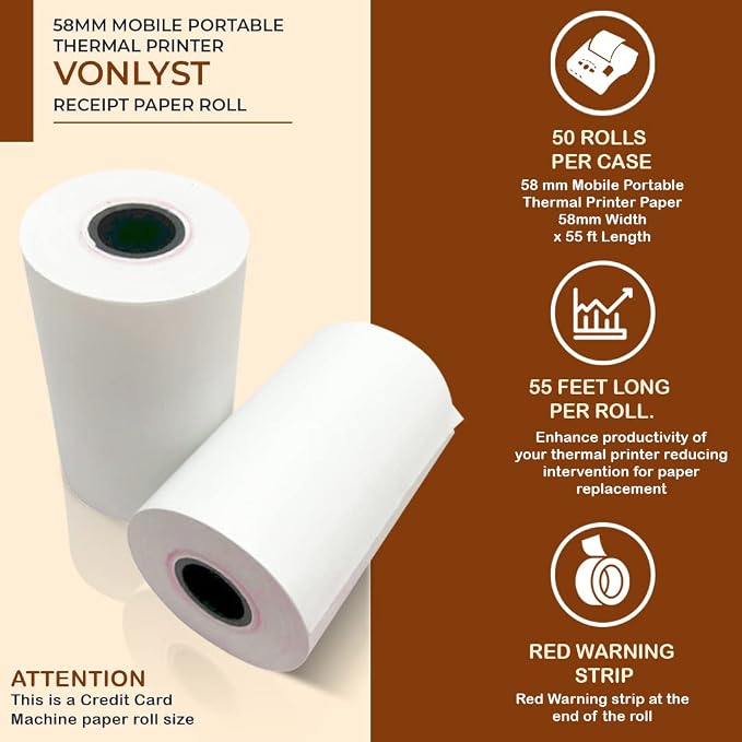 Receipt Paper Roll for 58mm Mobile Portable Thermal Printer
