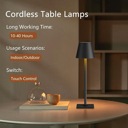 Cordless Table Lamp Rechargeable Lamps: 6000mAh Battery Operated Table Lamp