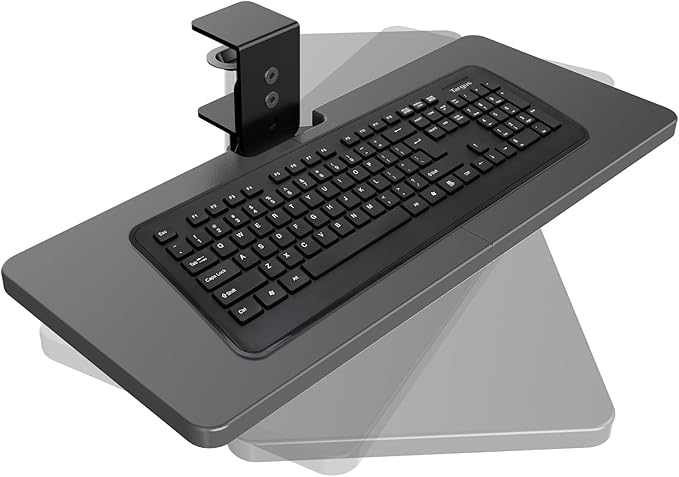 Large Under Desk Rotatable Computer Keyboard and Mouse Tray, Extra Sturdy Desk