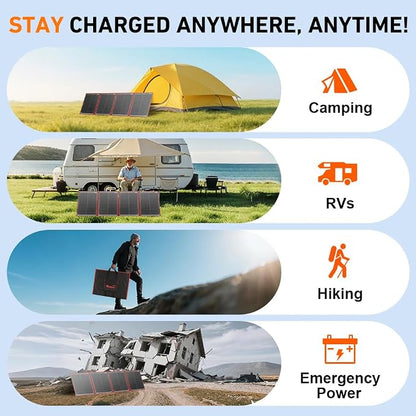 DOKIO 200W Portable Foldable Solar Panel Kit,
