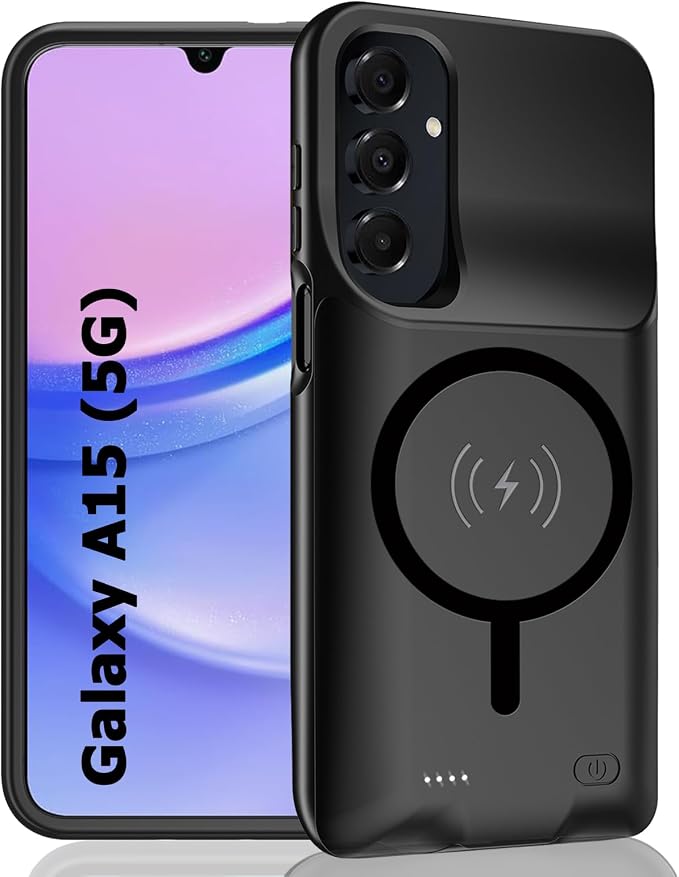 Battery Case for Galaxy A15, Enhanced 10000mAh Portable Protective Wireless