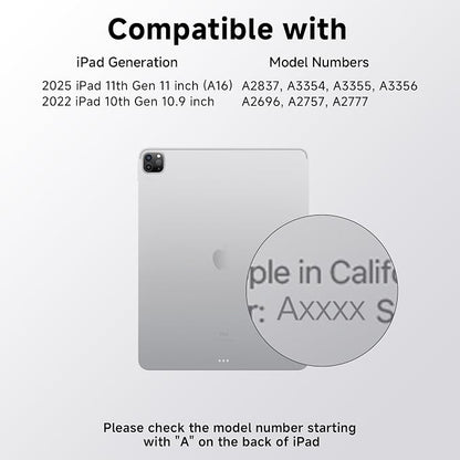 iPad Keyboard Case for iPad 10th Gen & 11th, Magic Wireless Keyboard