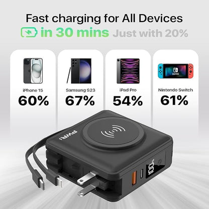 PWR Travel PRO 5-in-1 Power Bank – 10, 000mAh