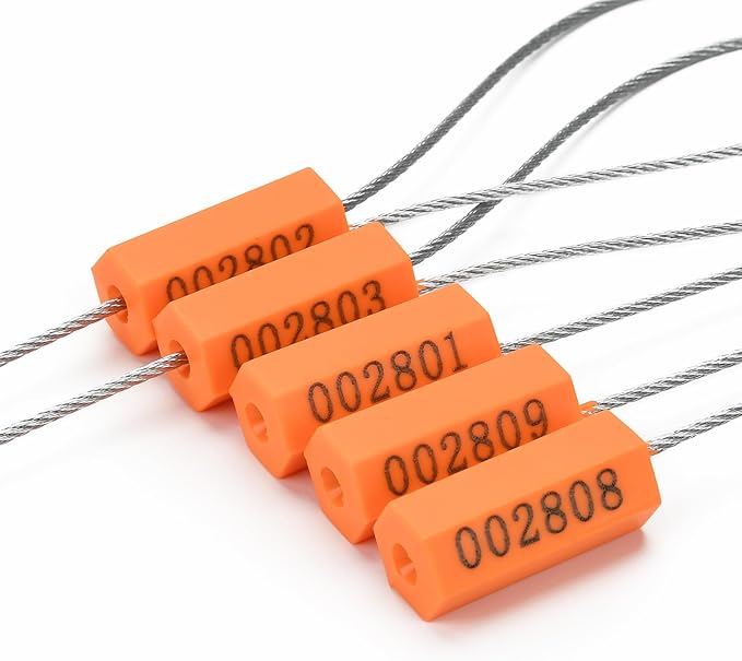 100PCS Steel Cable Seals Metal Security Seal Numbered Metal Truck Trailer Seals