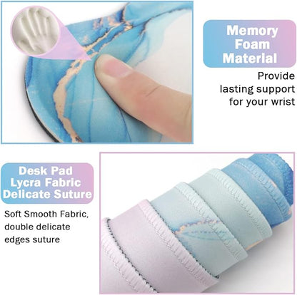 Large Mouse Pad Desk Dad, 4-in-1 Keyboard Wrist Rest Pad & Wrist Support Mouse