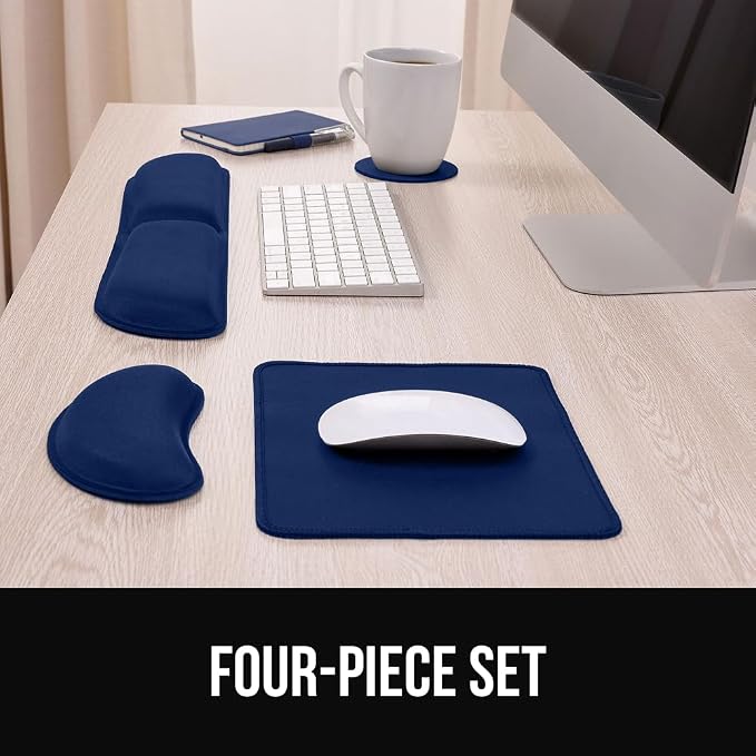 GORILLA GRIP Silky Gel Memory Foam Keyboard Wrist Rest and Mouse Pad