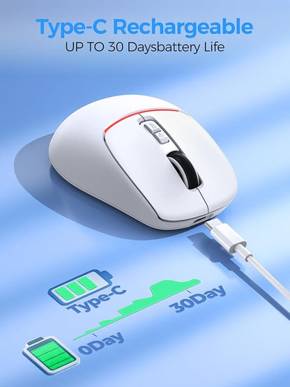 R108 Wireless Bluetooth Mouse – Dual Bluetooth ＆ 2.4GHz USB Receiver, 4 DPI